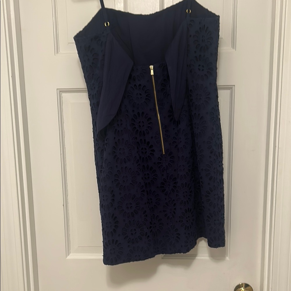 Lilly Pulitzer Navy Eyelet Midi Dress - Picture 2 of 5